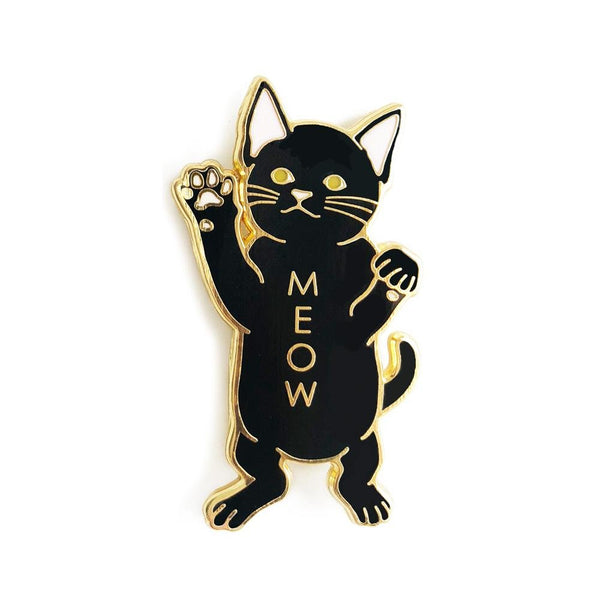 Black Cat Meow Enamel Pin - Premium Gifts from Magenta Lelantos - Just $10.91! Shop now at PETGS