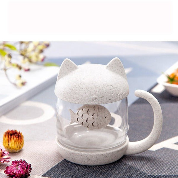 Cute Cat Little Monkey Glass Cup Filter Cup With - Premium Home & Garden from Grey Milo - Just $20.56! Shop now at PETGS