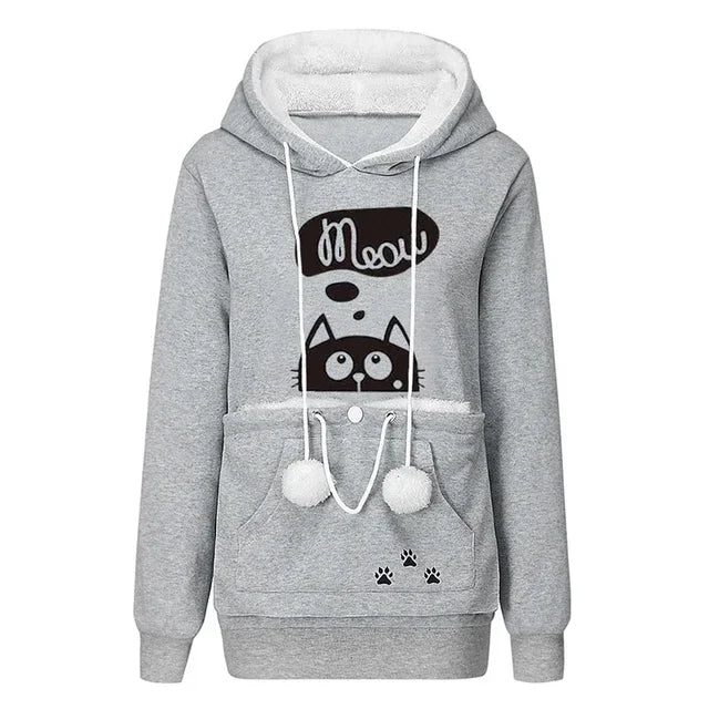 Sweatshirt Cat Lovers Hoodie Kangaroo Dog Pet Paw Dropshipping Pullovers Cuddle Pouch  Pocket Animal Ear Hooded Plus - Premium  from PETGS - Just $175! Shop now at PETGS