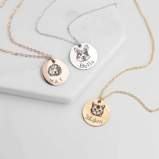 Pet Portrait Name Necklace - PETPOY