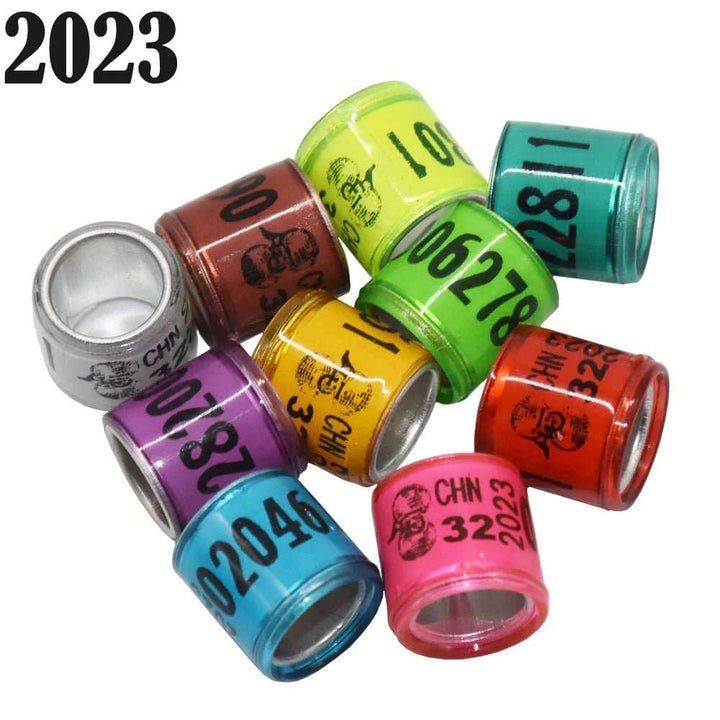 100 Pcs 2023 Multicolor Pigeon Foot Ring with Word Earrings Quality Durable Bird Ring Racing Pigeon Foot Ring Bird Tools - PETGS