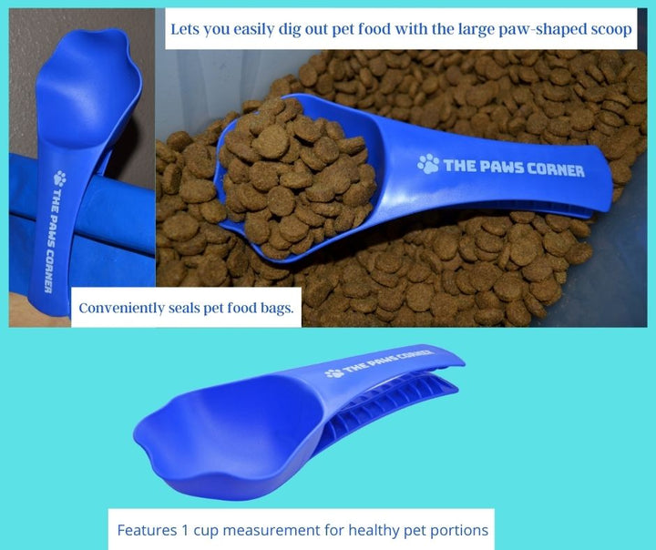 2in1 Paw-shaped Durable and Sturdy Pet Food Scoop/Clip (1 cup) - Premium Petcare from Teal Zeus - Just $14.28! Shop now at PETGS