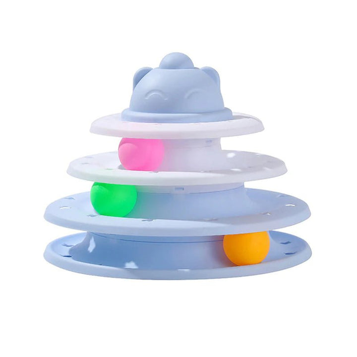 3/4 Levels Cats Toy Tower Tracks Cat Toys Interactive Cat Intelligence Training Amusement Plate Tower Pet Products Cat Tunnel - PETGS