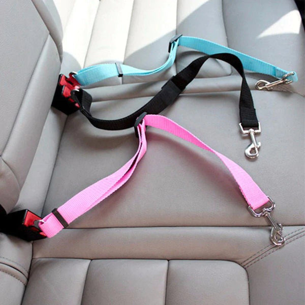 Adjustable Pet Cat Dog Car Seat Belt Pet Seat Vehicle Dog Harness Lead Clip Safety Lever Traction Dog Collars Dogs Accessoires - PETGS