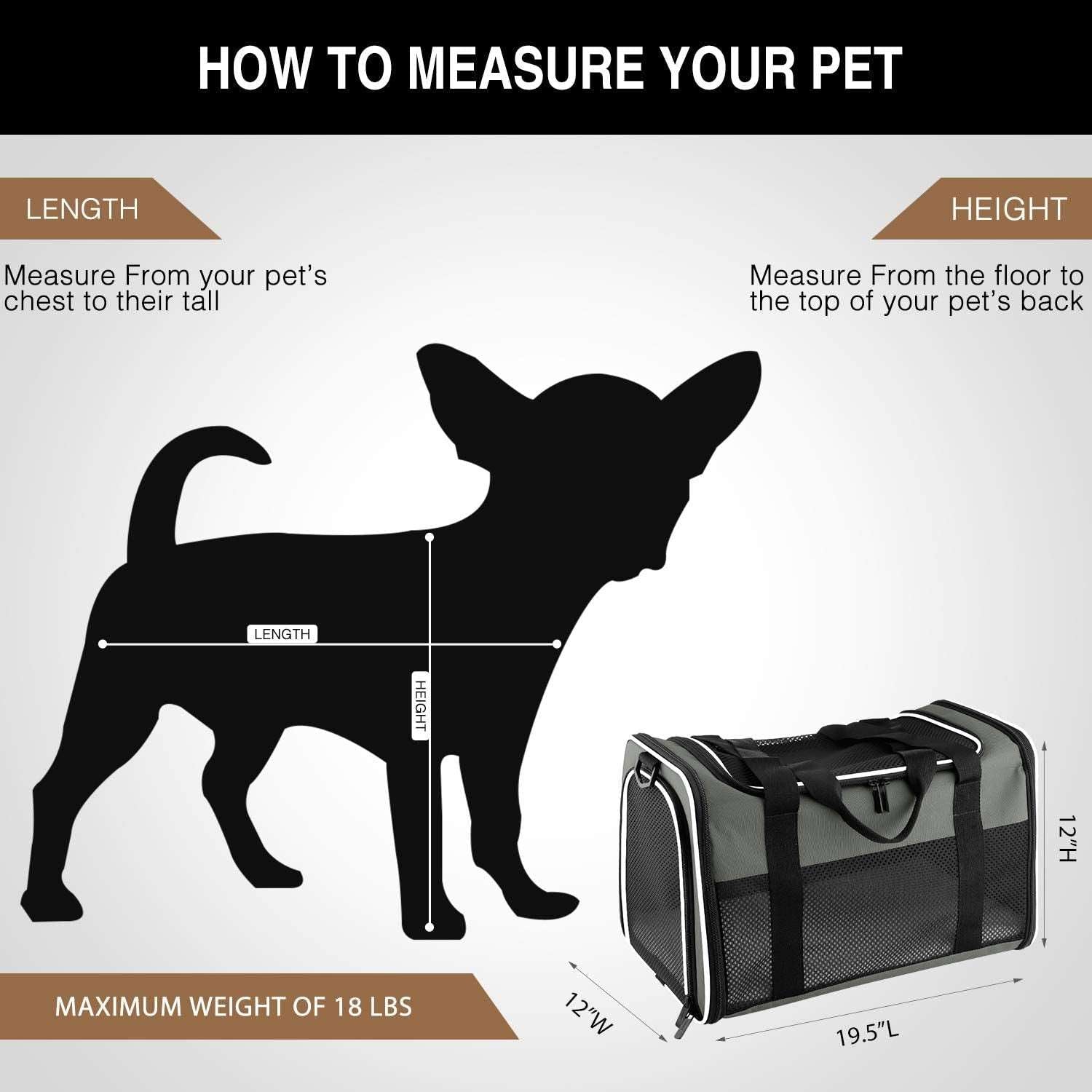 Airline Approved Pet Carriers,Soft Sided Collapsible Pet Travel Carrier for Puppy and Cats, Cats Carrier, Pet Carriers for Small Medium Cats - PETGS