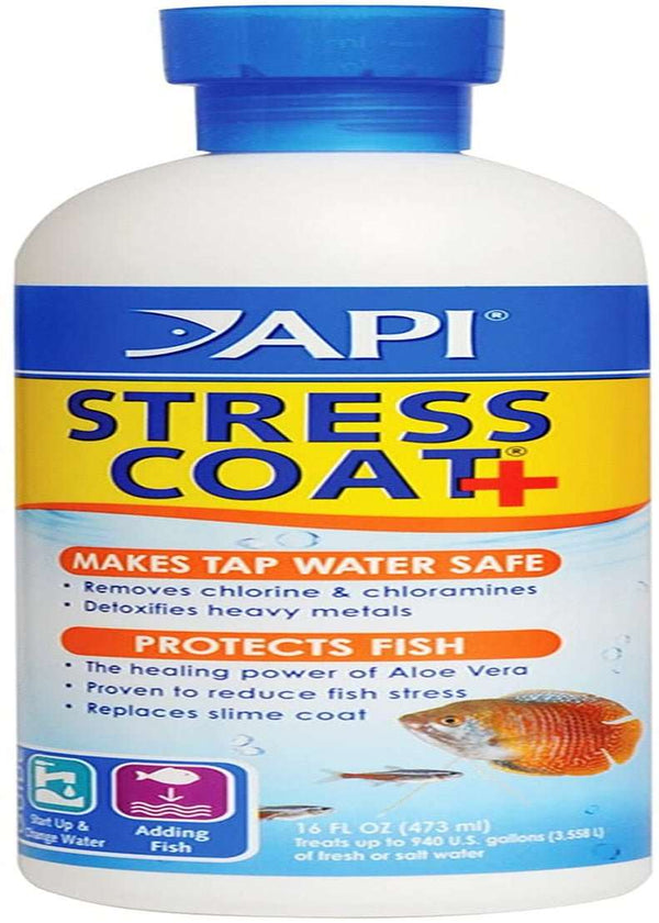 API STRESS COAT Aquarium Water Conditioner 16-Ounce Bottle - PETGS