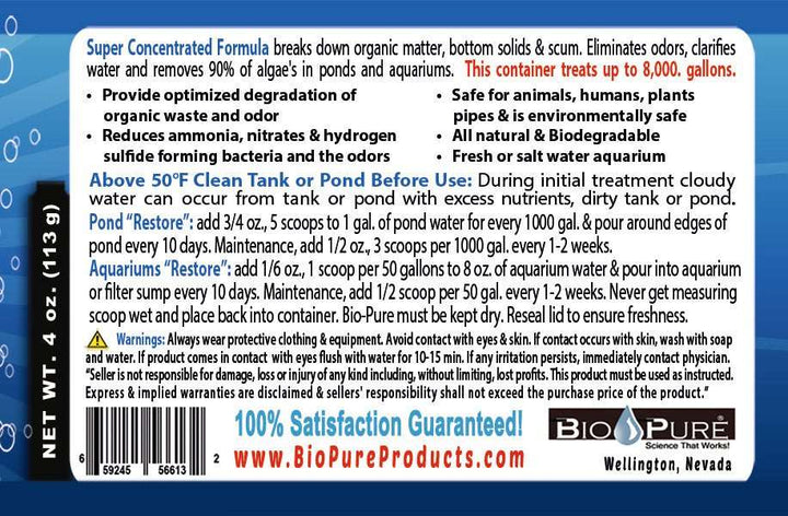 Bio-Pure Pond & Aquarium RESTORE 4 oz. treats up to 15,000. gallons - Premium Home & Garden from Salmon Nyx - Just $17.55! Shop now at PETGS