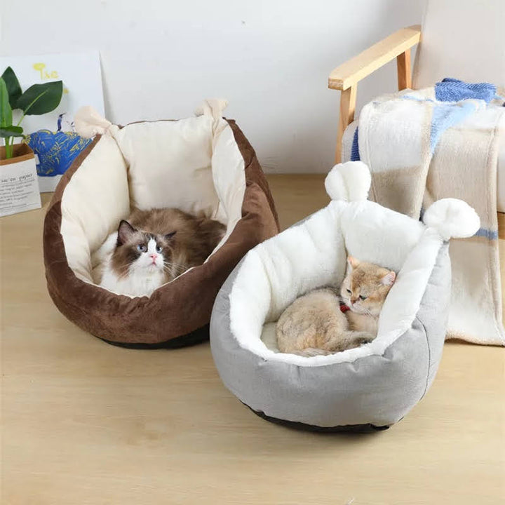 CAT BED SLEEPING BAG (Grey-Medium) - Premium Beds & Blankets from Teal Zeus - Just $51.68! Shop now at PETGS