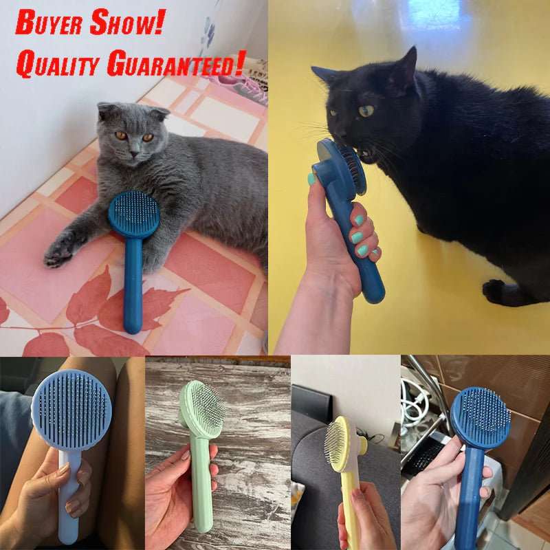 Cat Brush Pet Grooming Brush for Cats Remove Hairs Pet Cat Hair Remover Pets Hair Removal Comb Puppy Kitten Grooming Accessories - PETGS