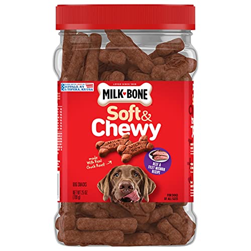Milk-Bone Soft & Chewy Dog Treats, Beef & Filet Mignon Recipe, 25 Ounces - PETGS