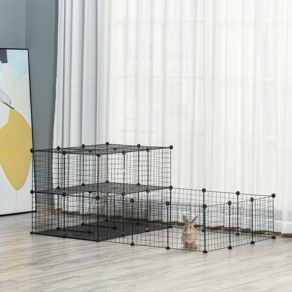 PawHut Pet Playpen with Door, Guinea Pigs Metal Mesh Cage, - Premium Home & Garden from Taupe Shadow - Just $80.14! Shop now at PETGS