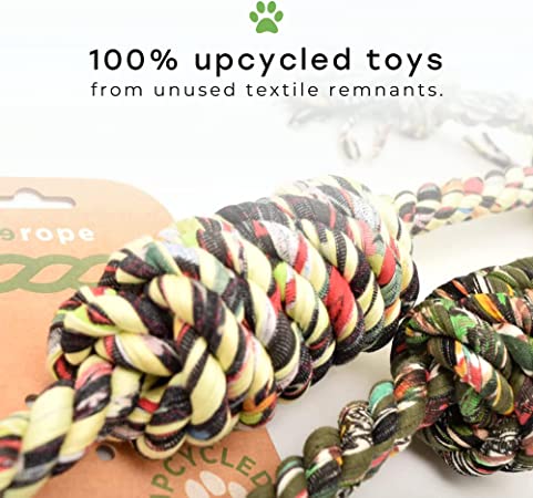 Rerope Barreled Upcycled Fabric Rope Dog Toys - Premium Leashes, Collars & Petwear from Blue Iphigenia - Just $20.07! Shop now at PETGS