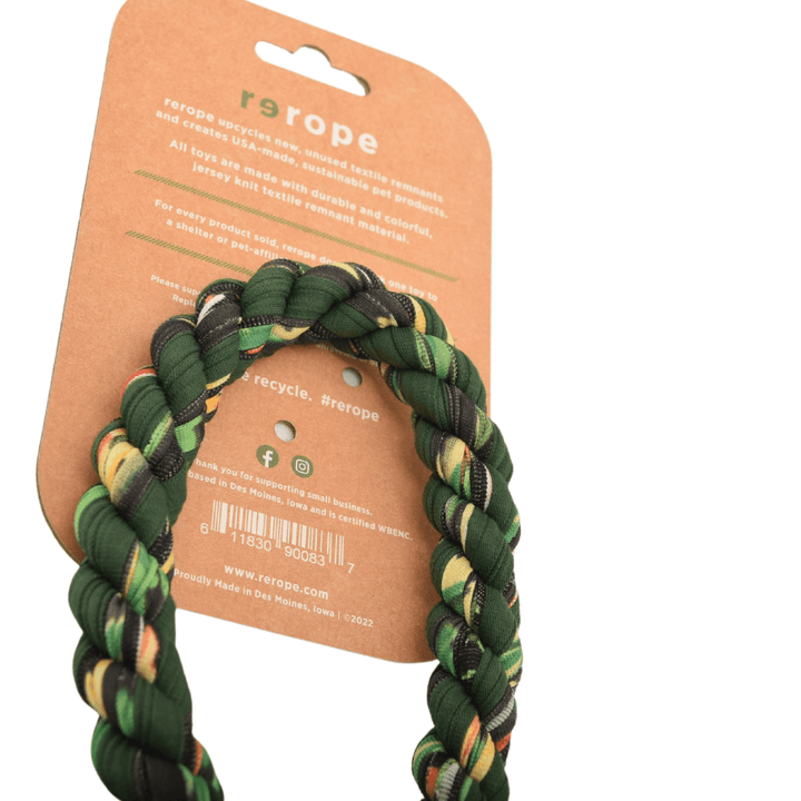 ReRope Small Looper with Tennis Ball Upcycled Fabric Rope Dog Toys - Premium Leashes, Collars & Petwear from Blue Iphigenia - Just $13.42! Shop now at PETGS