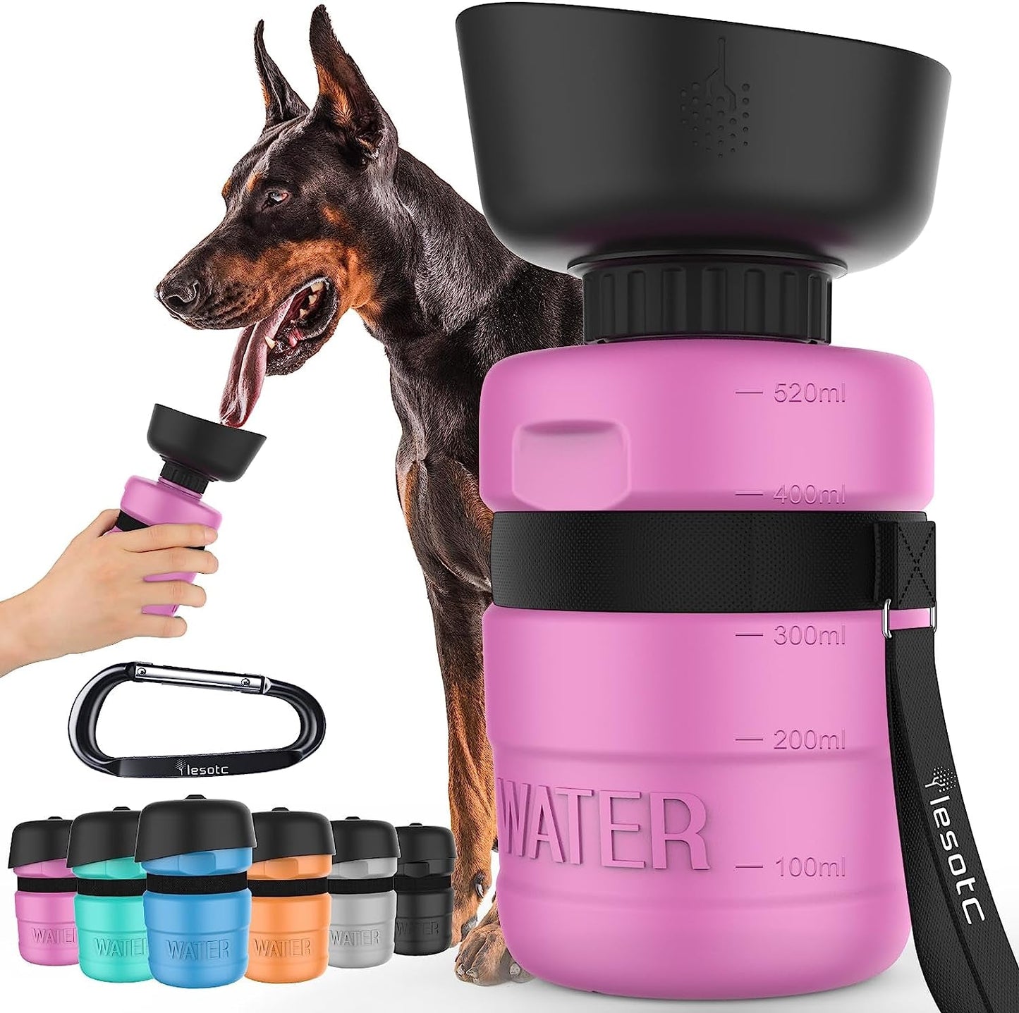 Upgraded Dog Water Bottle Foldable,Portable Dog Water Dispenser,Leak Proof Pet Water Bottle for Dogs,Dog Travel Water Bottle for Outdoor Walking,Hiking,Travel,Bpa Free,Lightweight - PETGS